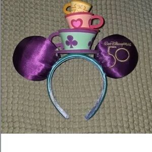 Disney Mad Tea Party 50th Anniversary Mickey Ears Headband